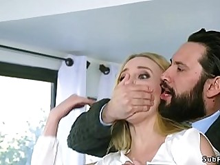 Real estate agent Tommy Pistol shackles hot blonde Riley Reyes and used say no to as a bargaining chip for home buyers who double nethermost reaches and gangbang fucked say no to in bondage